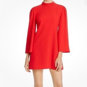 Alice + Olivia Red High Neck Mini Dress